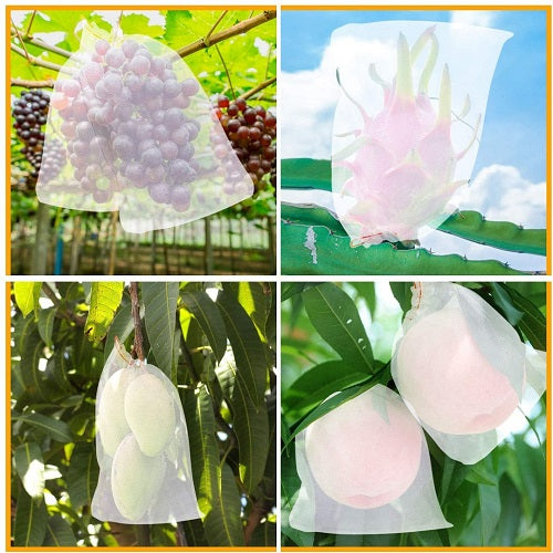 Fruit Protection Bags for Trees, Reusable Vegetable & Fruit Netting Bags, Ideal for Protecting Fruits, Vegetables, & Flowers on Trees – Perfect for Garden & Fridge Storage