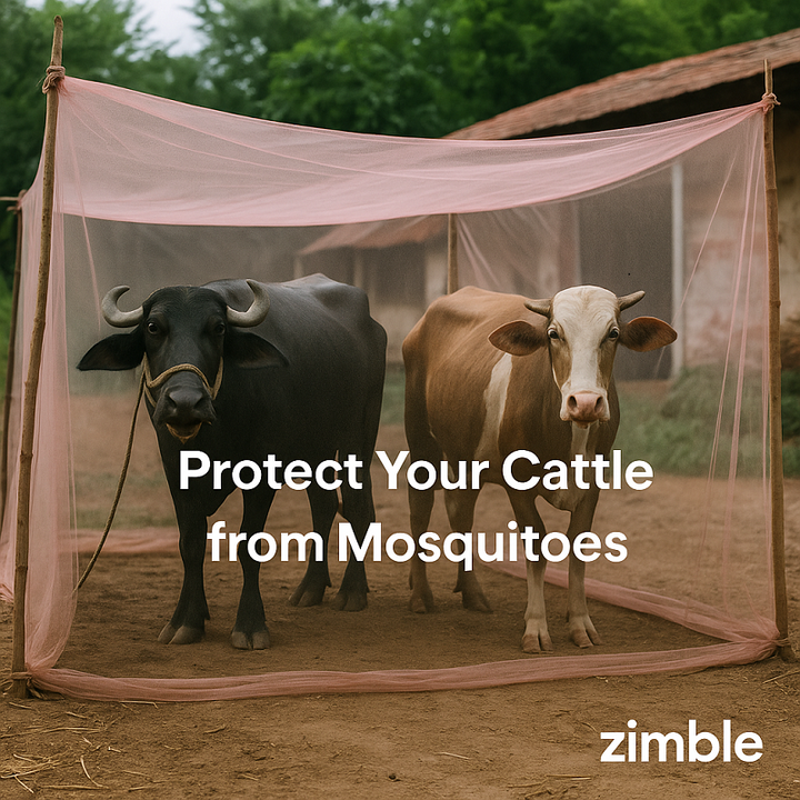 This animal mosquito net keeps cows and buffaloes protected from harmful mosquito bites, especially in open dairy farm areas.